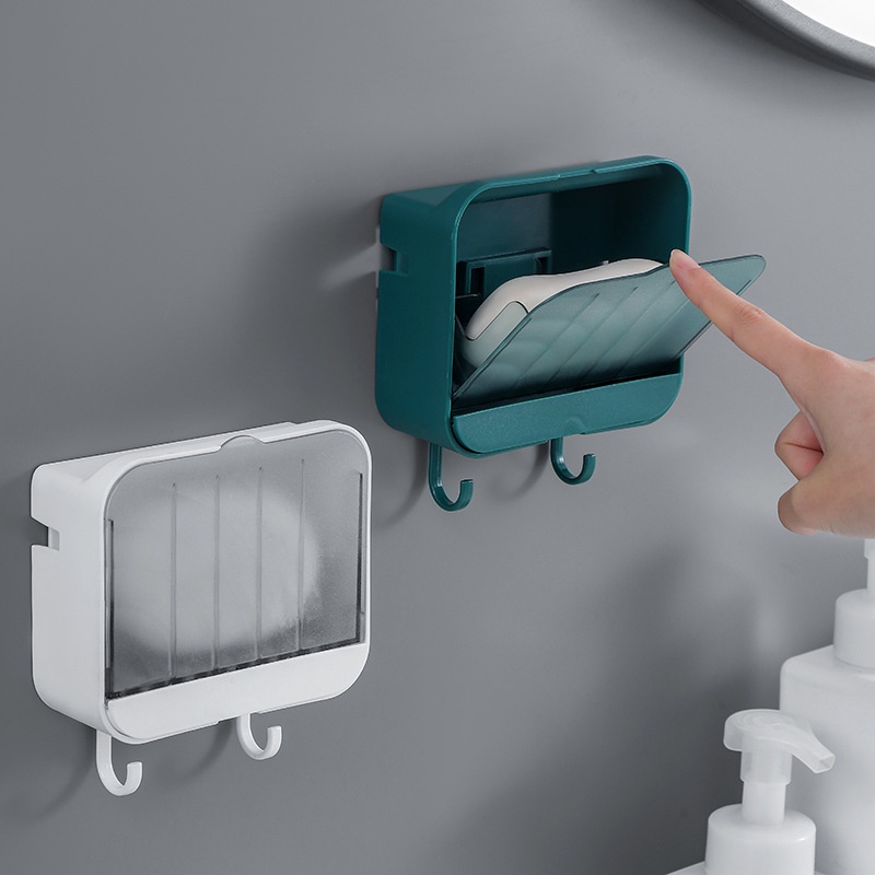 Giá Đỡ Xà Phòng Gắn Tường Có Nắp Đậy Tiện Dụng