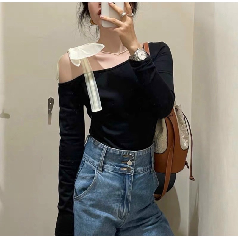 ÁO TRỄ VAI BUỘC NƠ CHẤT LEN GIẤY MỀM MỊN FREE SIZE
