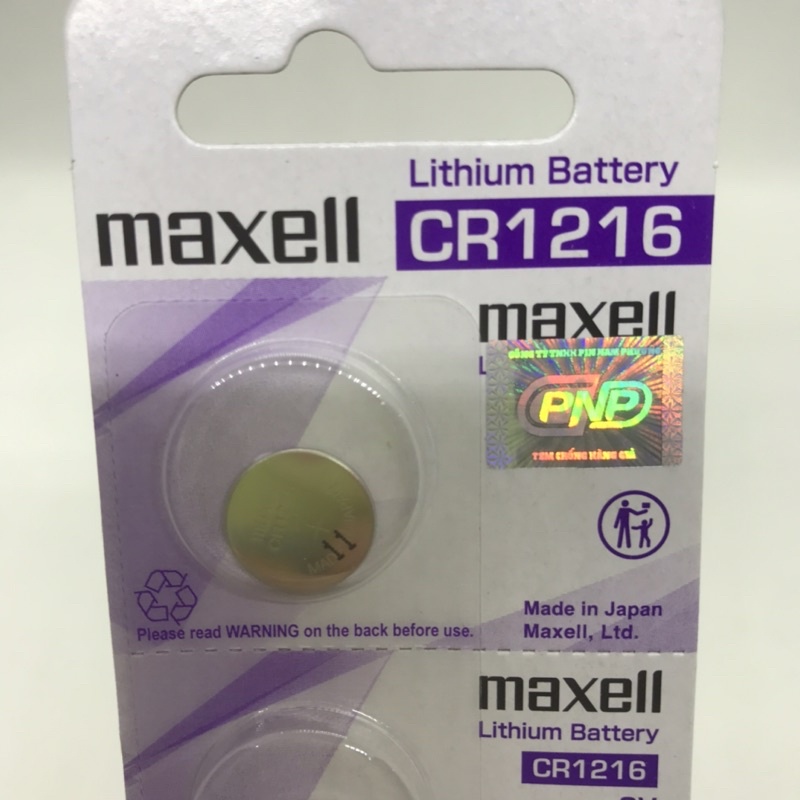 Pin Lithium 3V MAXELL CR1216 nhập khẩu Nhật Bản dùng thay thế cho các loại pin đồng hồ, remote, điều khiển