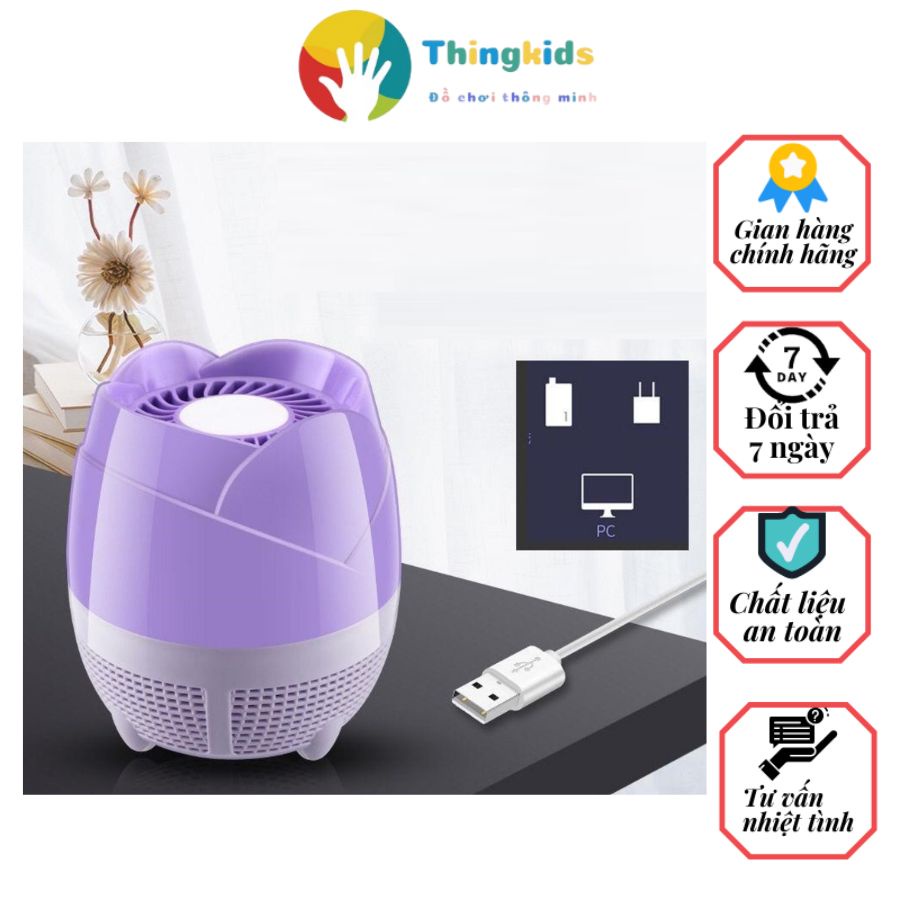 Đèn Bắt Muỗi Cắm Cổng USB Hình Nụ Hoa Kiêm Đèn Ngủ Nụ Hoa Sen - Thingkids