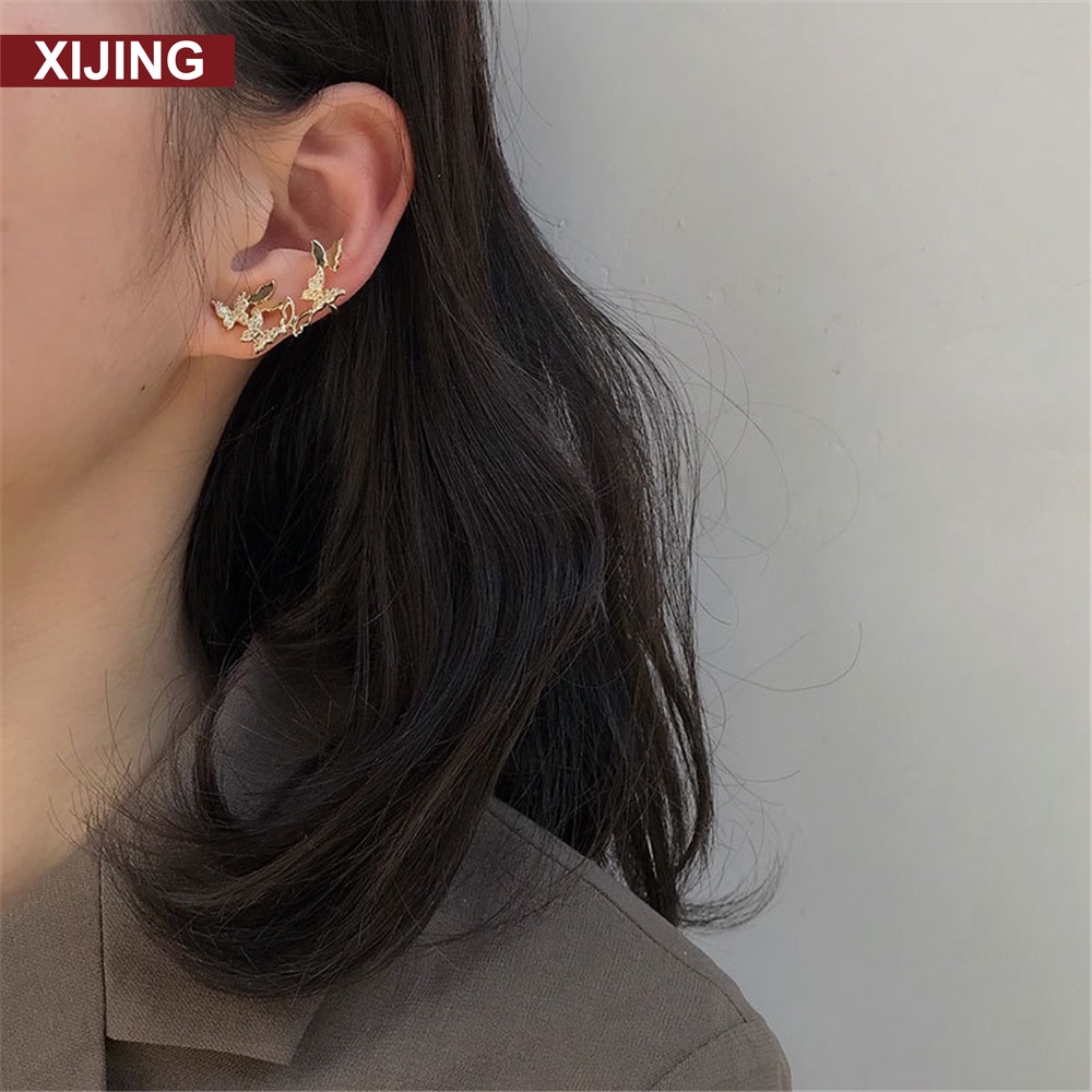 【COD】Khuyên kẹp vành tai hình bướm rỗng cá tính cho nữ