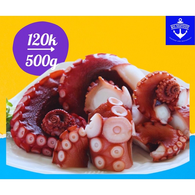 Râu Bạch Tuộc Giòn Ngon Big Seafood Hàng Xuất Nhật Chuẩn IQF túi 500g