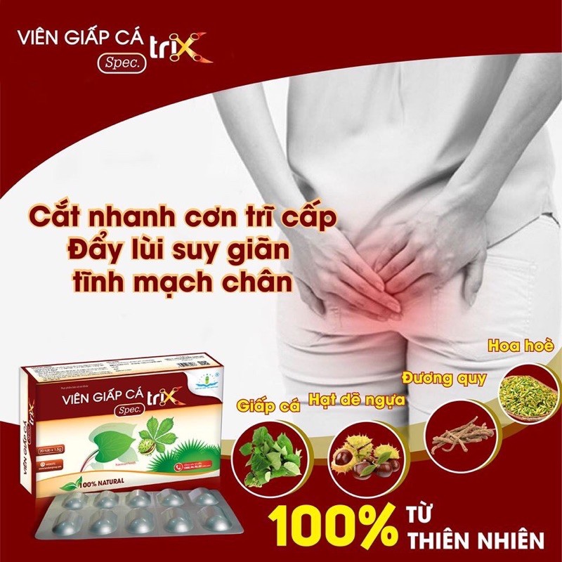 Viên giấp cá Spec Trix - Hộp 20 viên - cắt nhanh cơn trĩ cấp