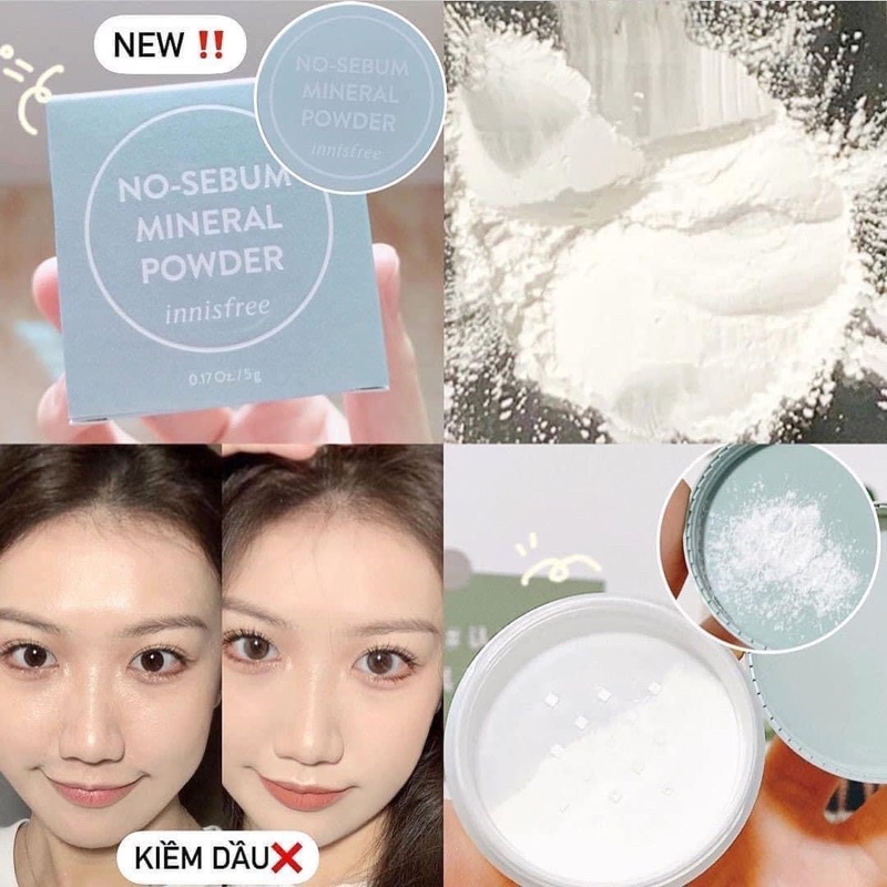 Phấn phủ kiềm dầu dạng bột No Sebum Innisfree