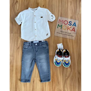 Sơ mi linen thêu lá cổ trụ Zara auth