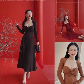 Set đầm maxi cup ngực kèm khoác