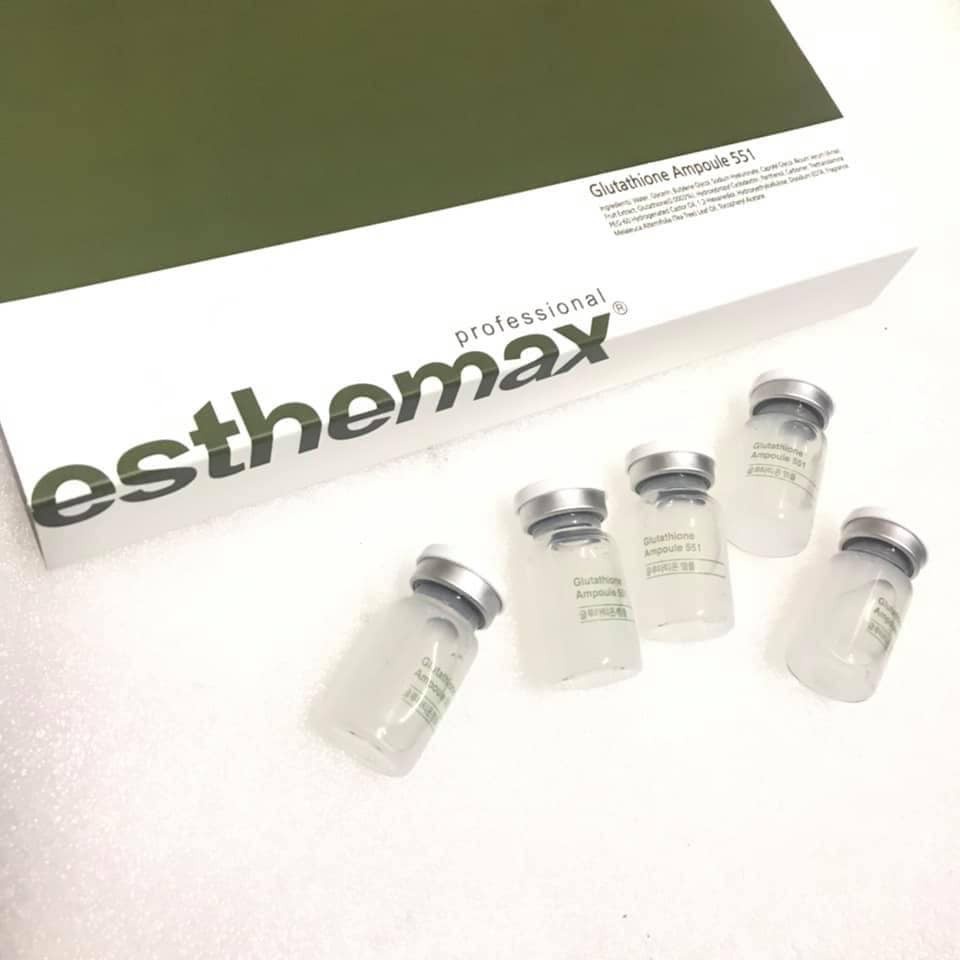 Tế bào gốc dưỡng trắng Esthemax 551 Glutathione Ampoule set 10 lọ Hàn Quốc giảm nám tàn nhang