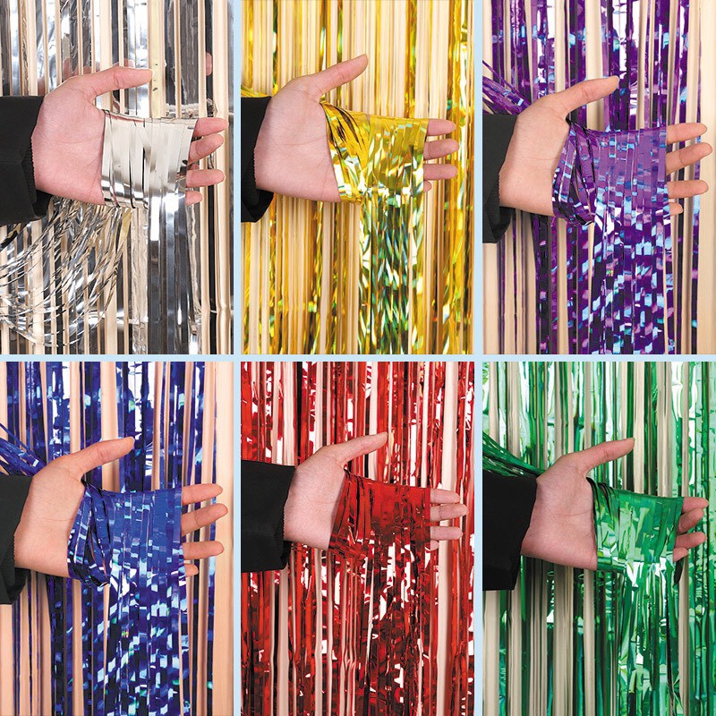 Trang Trí Bánh Sinh Nhật Bánh Kem - rèm kim tuyến đủ màu loại 2m và 3m