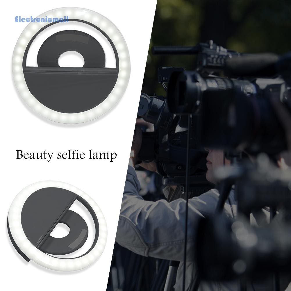 ElectronicMall01 USB Rechargeable LED Selfie Ring Light for iPhone Supplementary Lighting Portable Selfie Enhancing Fill