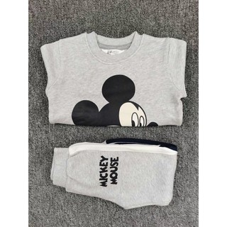 Bộ nỉ mickey xám xuất dư