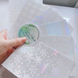 Decal trong - miếng dán hiệu ứng hologram trang trí bảo vệ card hình ảnh, toploader size 10x14cm