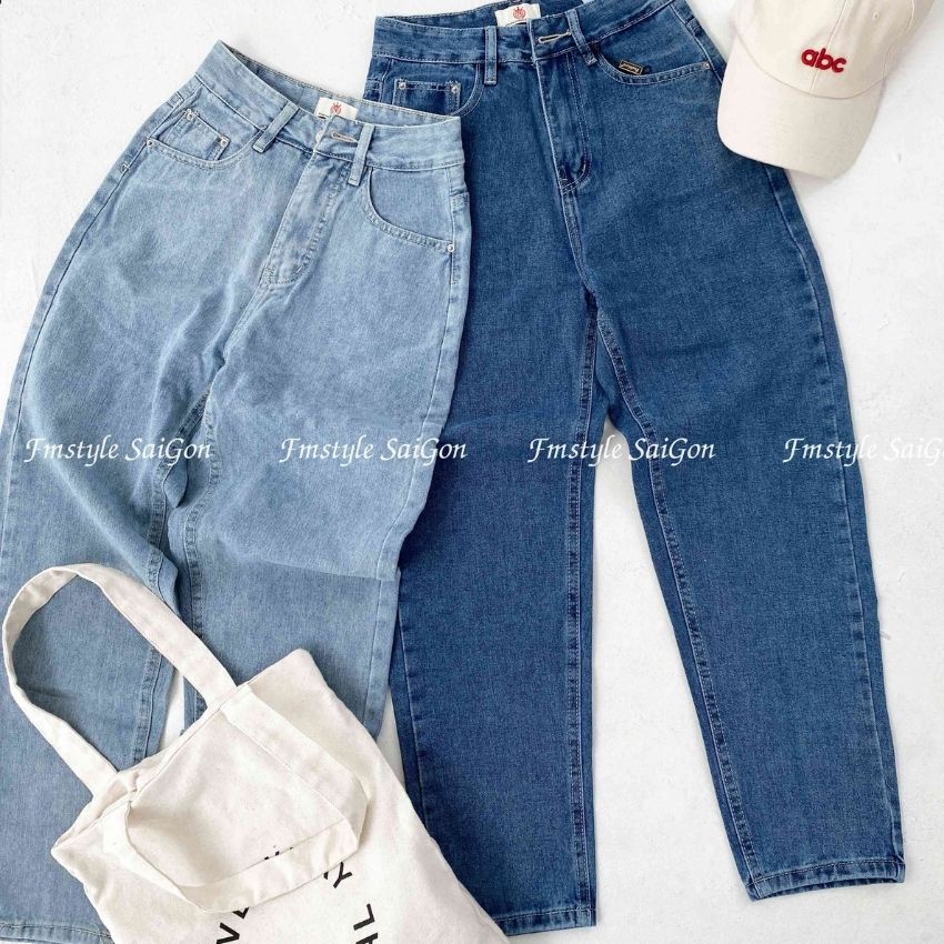 Quần jeans baggy trơn túi nhỏ nữ Đ64 (không co giãn), quần bò lưng cao form đi học ulzzang nữ VM STYLE 22QJB03AS1403 | BigBuy360 - bigbuy360.vn