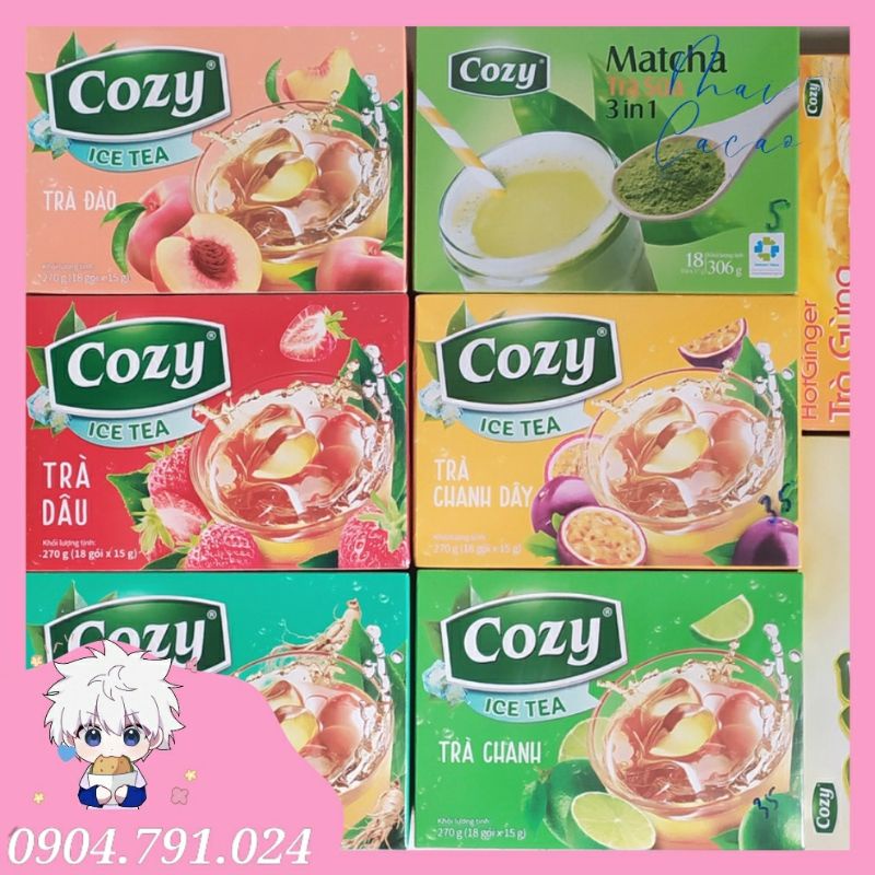 Trà Cozy IceTea các Hương Đào-Chanh-Sâm Bí Đao-Chanh Hương