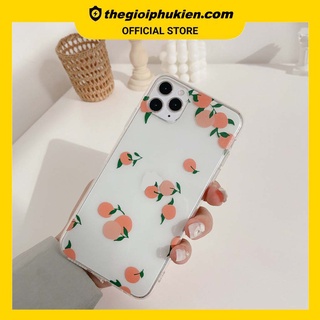 Ốp lưng iphone - Ốp silicon dẻo trong suốt Quả đào dành cho iphone 6 đến 14promax - t72