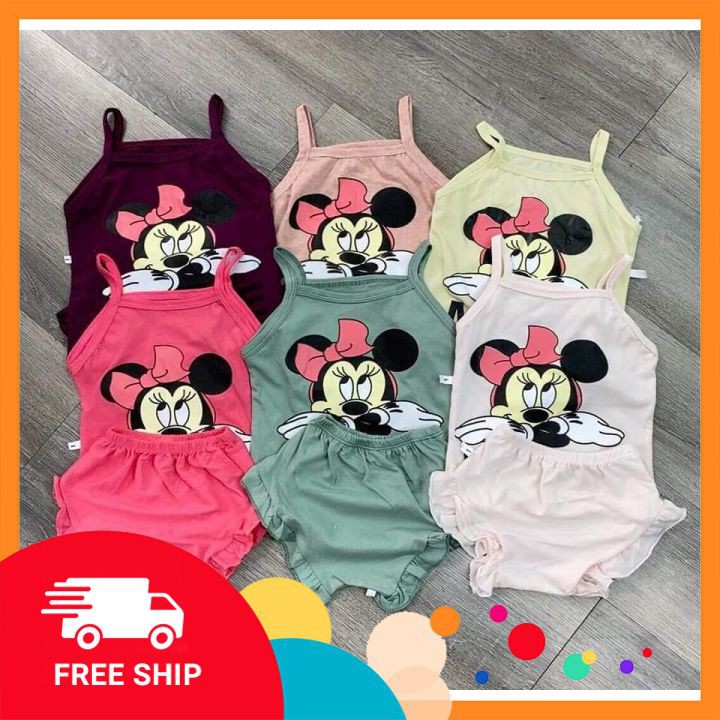 Set Trang Phục Bé Gái Đồ Bộ Trẻ Em Mickey Chất vải thun cotton mềm mịn đẹp