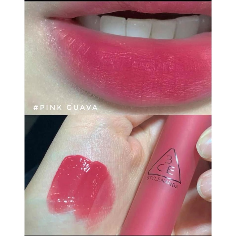 Son kem lì 3CE Blur Water Tint mã PINK GUAVA màu hồng đào