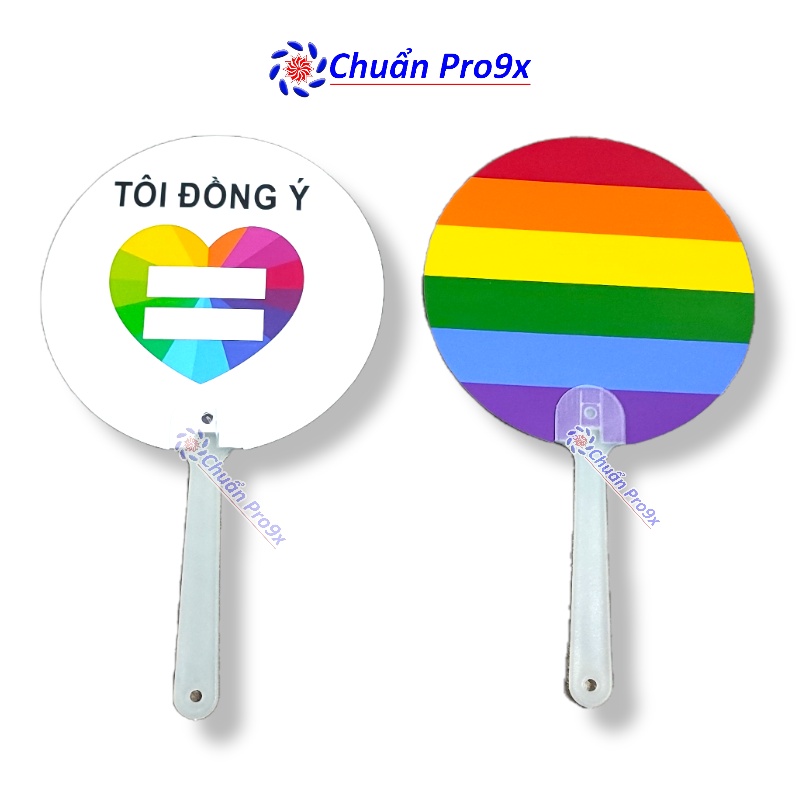 Quạt LGBT &quot; Tôi Đồng ý &quot; size 14.5