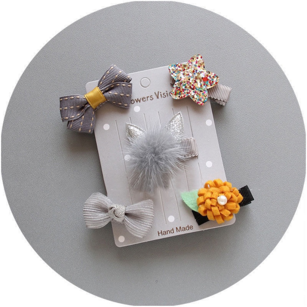 Set 5 kẹp tóc mini dễ thương xinh xắn cho bé gái