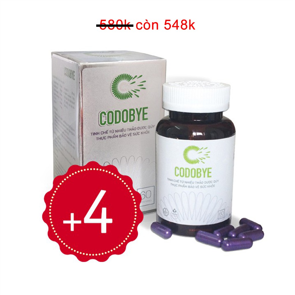 Combo 4 hộp CODOBYE viên uống ngừa mụn an toàn