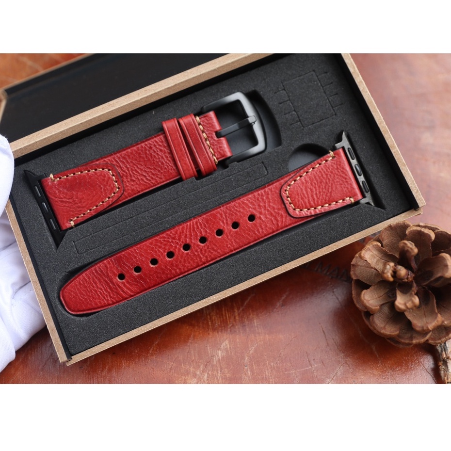 Dây da cho đồng hồ AW Da Bò Pullup Khóa Thép 316L Dành Cho Series SE 7| 6 | 5 | 4 | 3 | 2 | 1