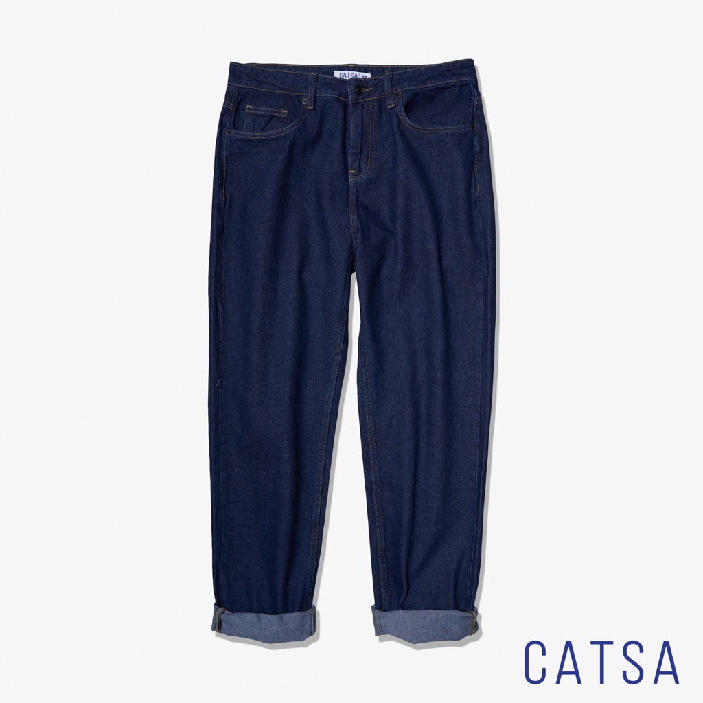 Quần jean nam basic cao cấp CATSA QDT003 với form dáng straight loose fit hàng cao cấp