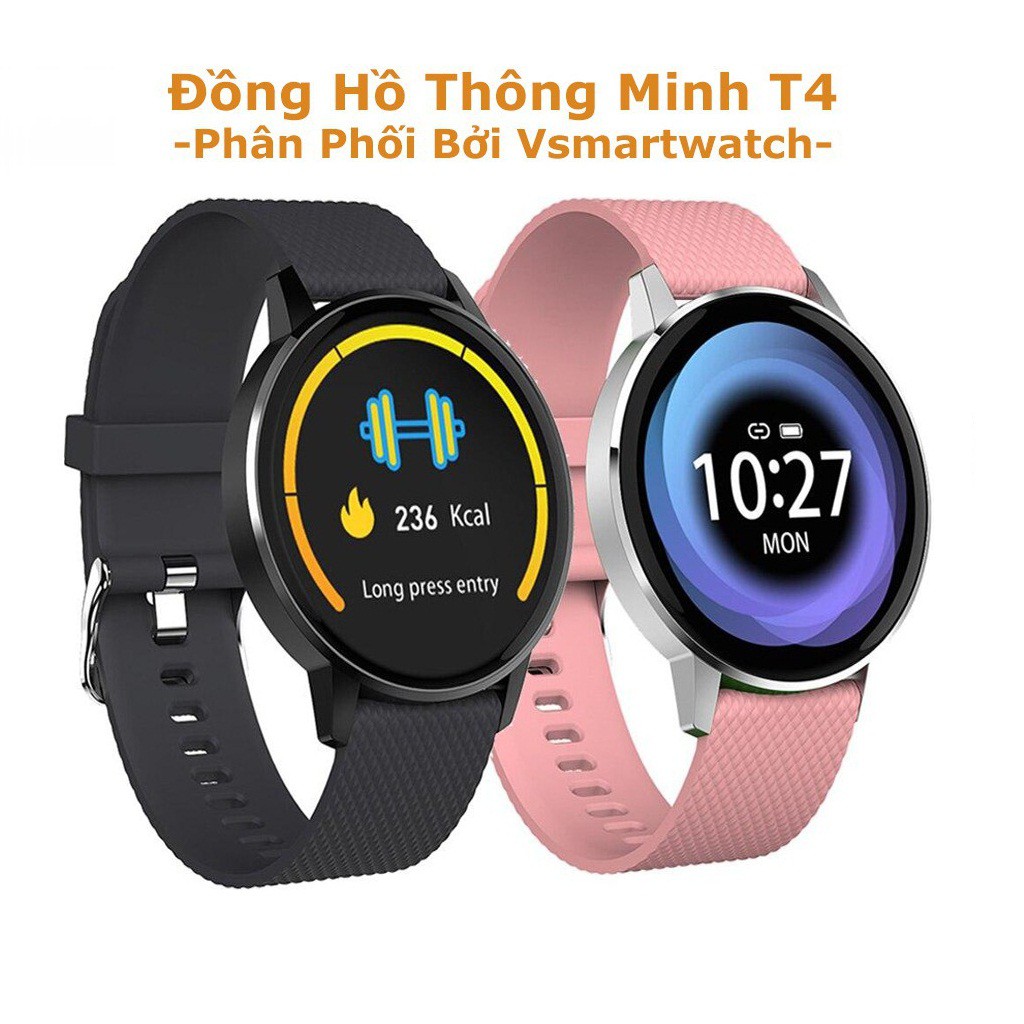 Đồng Hồ Thông Minh Mặt Tròn T4 - Mẫu Đồng Hồ Chống Nước Chuẩn Ip68 - Thông Báo Cuộc Gọi - Hàng Xách Tay Chính Hãng