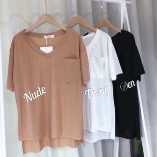 ÁO THUN CỔ TIM XẺ TÀ