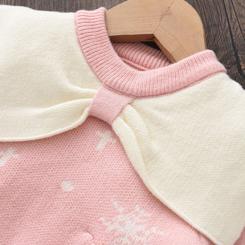 Đầm sweater BEAR LEADER cổ búp bê ấm áp thời trang thu đông cho bé gái
