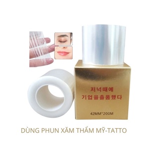 Cuộn nilon ủ tê môi mày mí dùng phun xăm thẩm mỹ chiều dài 42MM- 200m