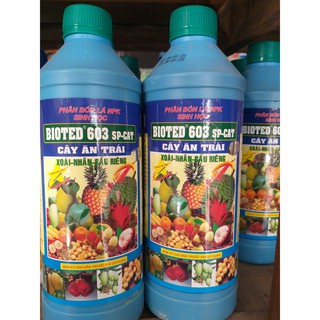 Phân bón lá Bioted 603 - Lớn nhanh đồng đều Nhiều chồi Trổ bông đều Tăng đậu trái - Chai 1 lít