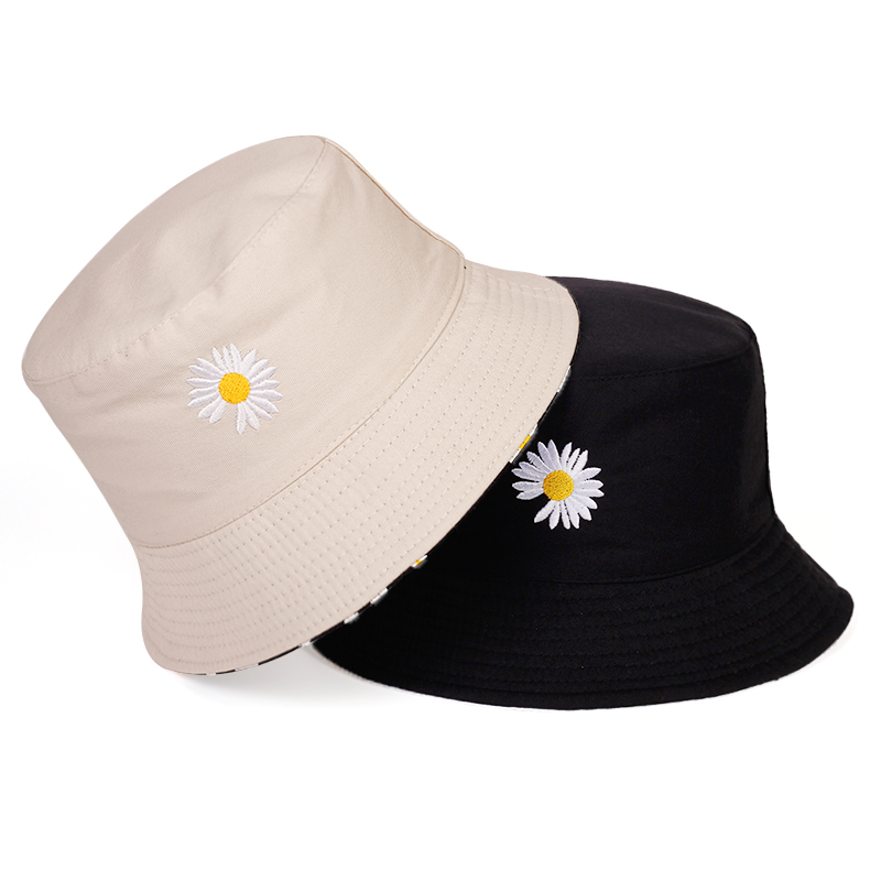 Nón tai bèo thêu họa tiết hoa cúc thời trang cho nam nữ