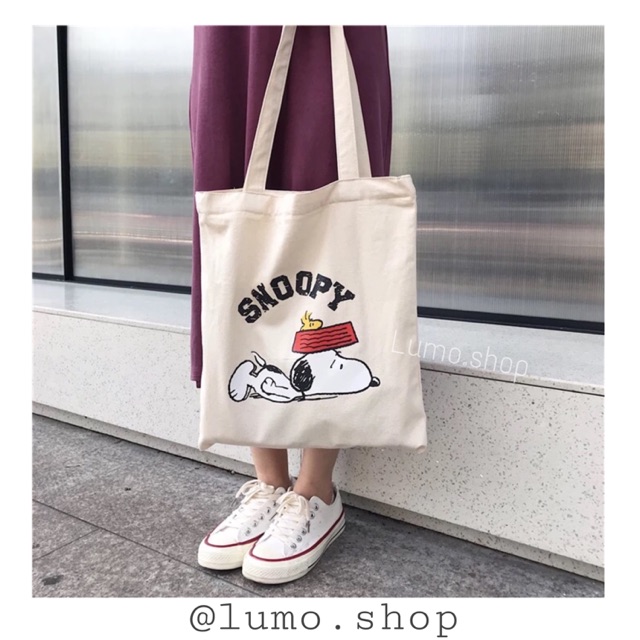 Freeship 99k TQ_Túi tote snoopy