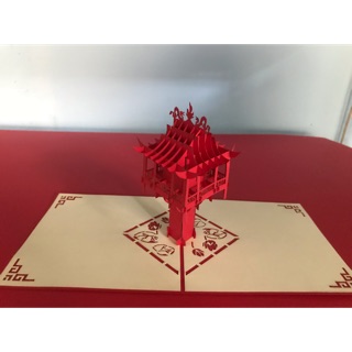 Thiệp 3d chùa một cột
