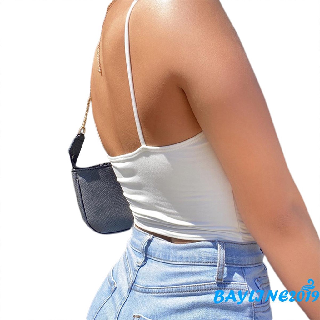 Áo croptop 2 dây màu trơn gợi cảm cho nữ
