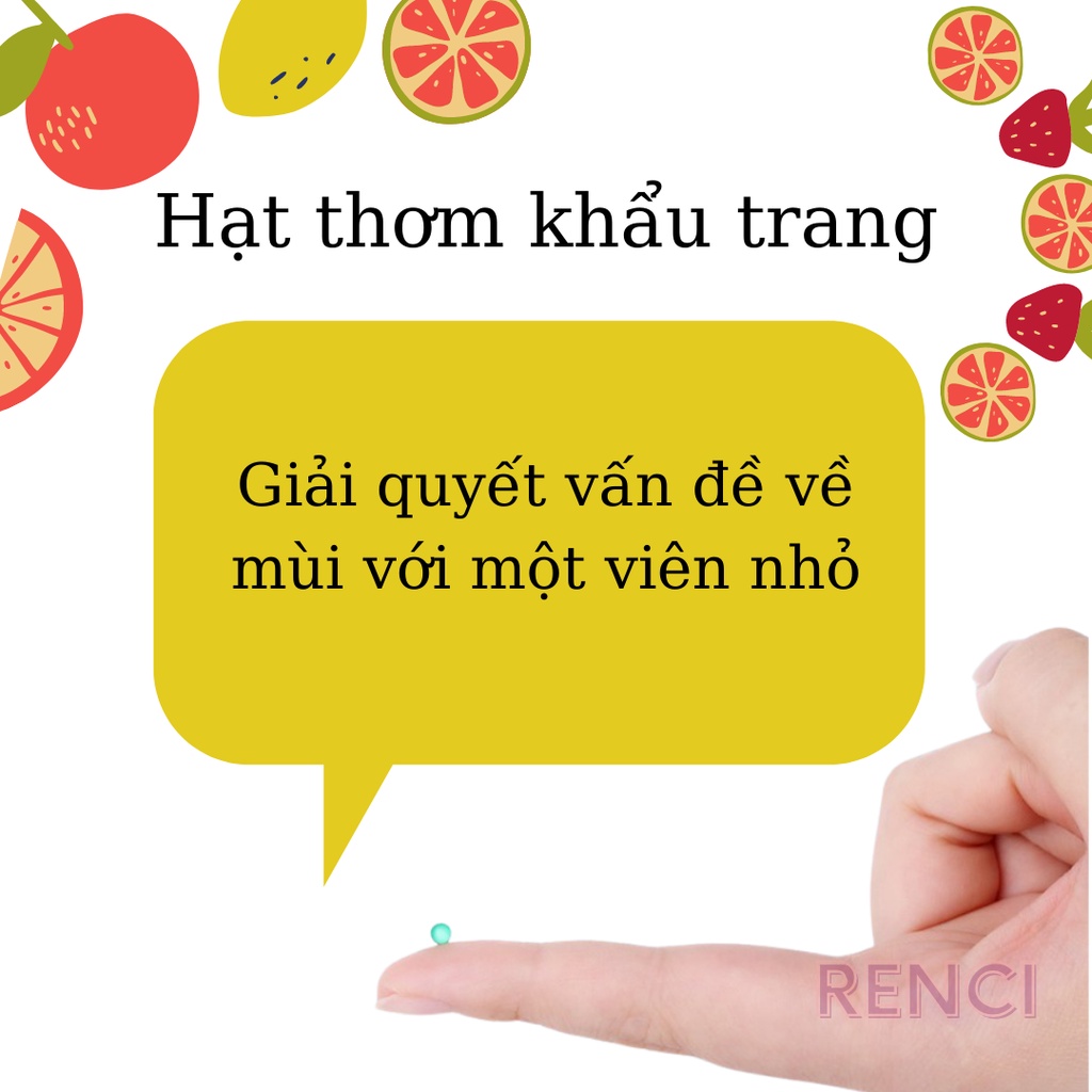 Set 100 hạt thơm khẩu trang, viên thơm khẩu trang, khử mùi không khí