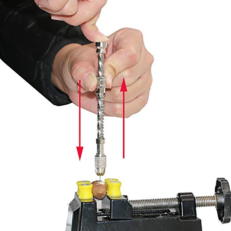 Semi-Automatic Mini Manual Hand Drill Alloy Steel Spiral Hand Manual Push Chuck Twsit Micro Drill Bit Wood Model Manual