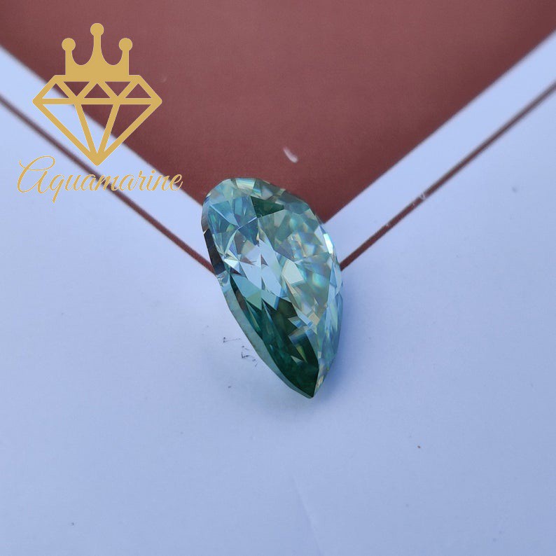 Kim cương nhân tạo Moissanite Pear Blue