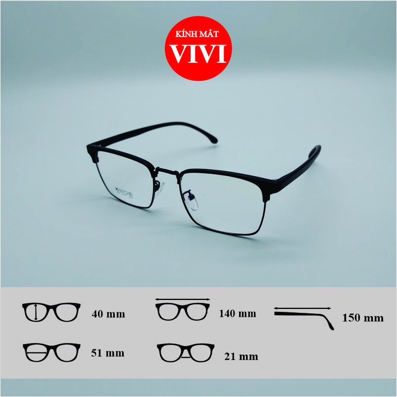 Gọng kính cận thời trang Nam Nữ chất liệu nhựa dẻo V2713 - Kính 0 độ hàn quốc + nhận cắt cận viễn loạn