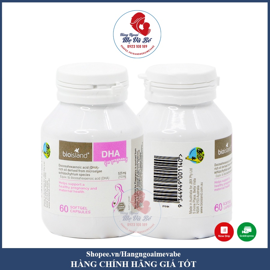 Vitamin DHA Bio Island cho Bà Bầu 60 Viên [Date 07/2023]