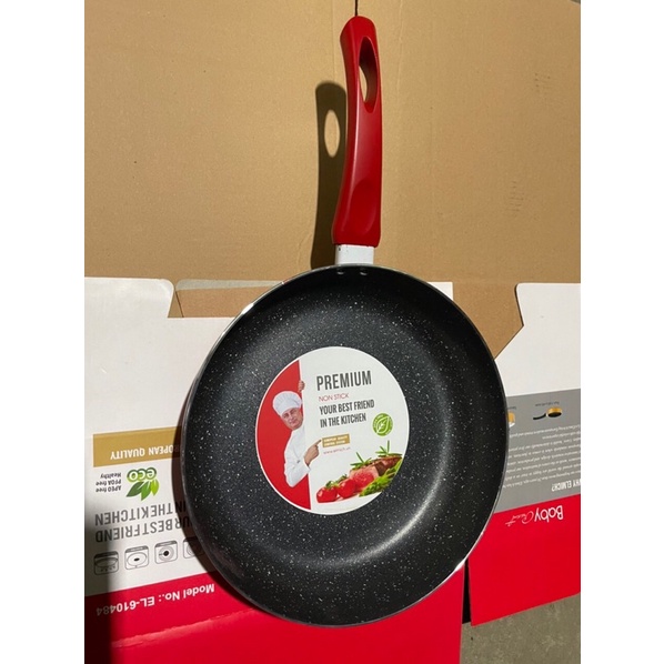 Chảo chóng dính Vân đá ellis đáy từ 28cm Elmich sản xuất.