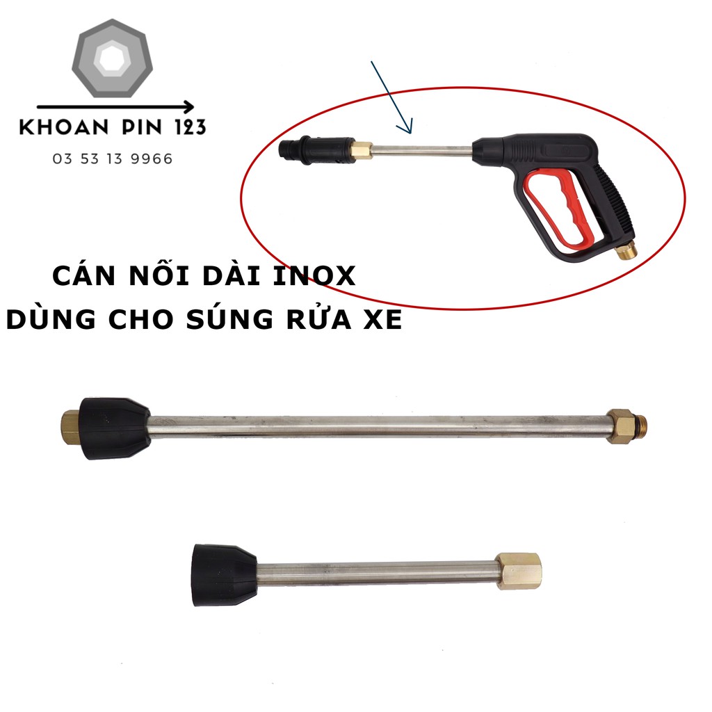 Ống nối dài súng rửa xe áp lực cao của máy xịt rửa áp lực cần xịt rửa xe, cán nối dài