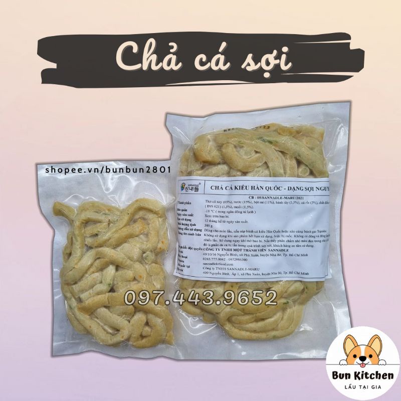 Chả cá lát, chả cá que, chả cá sợi Hàn Quốc dai ngon ko nát