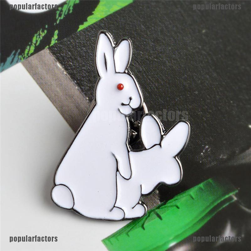 Ghim Cài Áo Hình Hai Chú Thỏ Trắng Dễ Thương