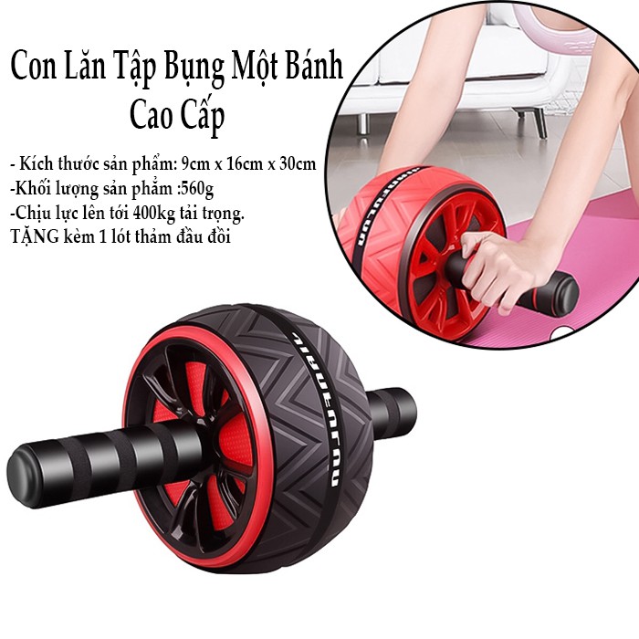 ComBo dụng cụ tập Gym tại nhà hiệu quả, con lăn tập bụng, dây ngũ sắc tập full body loại móc dù cao cấp