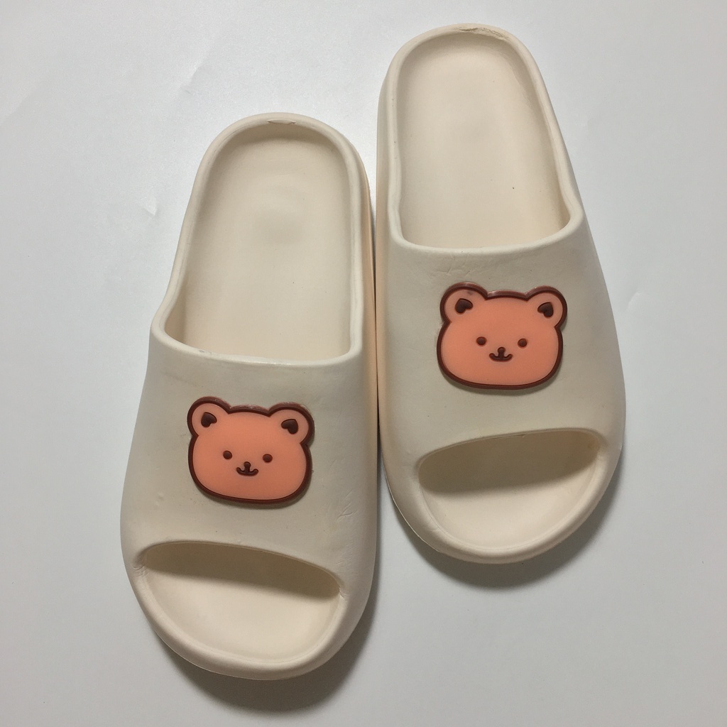 Dép bánh mỳ nữ hình gấu 🔥 FREESHIP🔥 Dép quai ngang đế cao hot trend nhất năm nay, siêu êm siêu bền