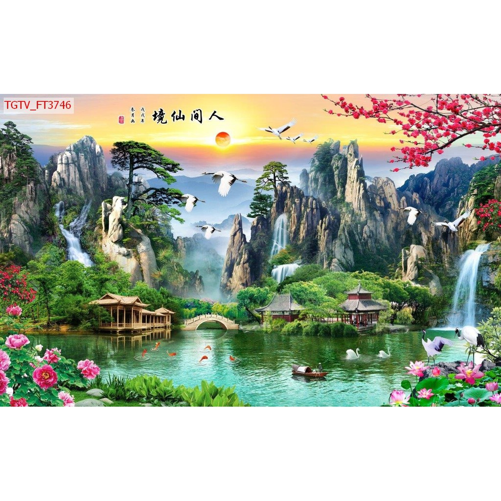 Tranh 3D tuyệt đẹp,  giá rẻ, trang trí phòng khách,phòng làm việc,tranh dán tường 3d có keo sẵn