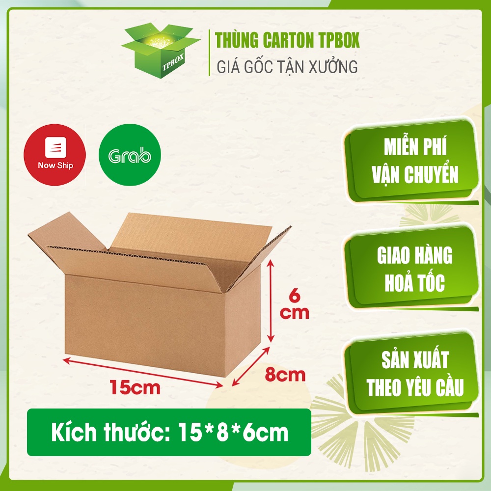 Thùng giấy carton size 15x8x6 giá rẻ - bộ 20 Hộp