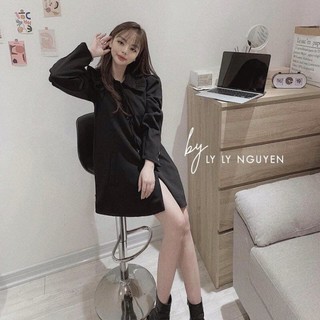 [Hàng sẵn T1]Váy sơmi cổ bèo