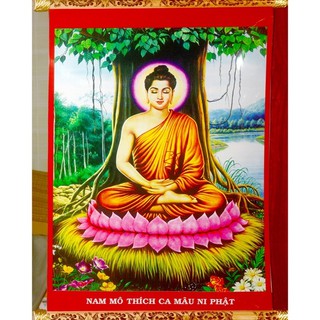 tranh Phật-Bồ tát treo tường nẹp gỗ khổ 46x62cm