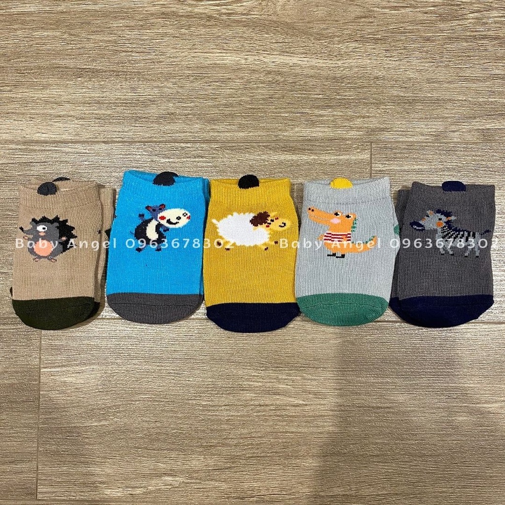 [𝑮𝑰𝑨́ 𝑯𝑼̉𝒀 𝑫𝑰𝑬̣̂𝑻] Set 5 tất bé sơ sinh Pony cao cấp, 100% cotton, đế chống trơn trượt, dễ thương cho bé